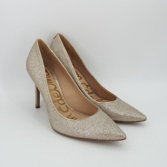 Sam Edelman Hazel Gold Metallic Pointed Toe Pumps Heels Size 6.5M - Picture 3 of 15